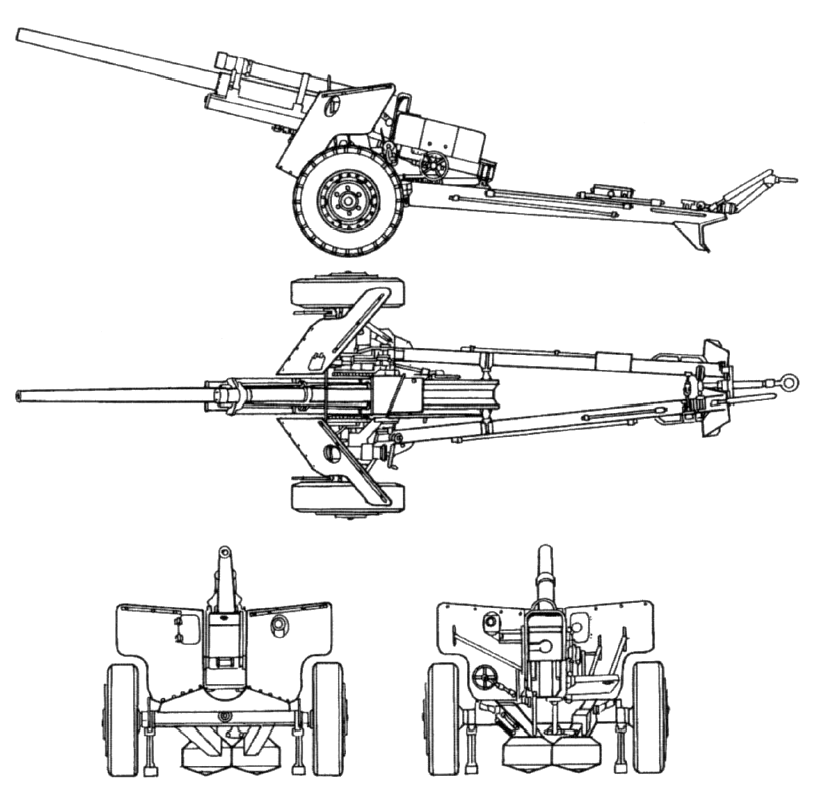 Пушка 45 мм сорокопятка чертеж размеры